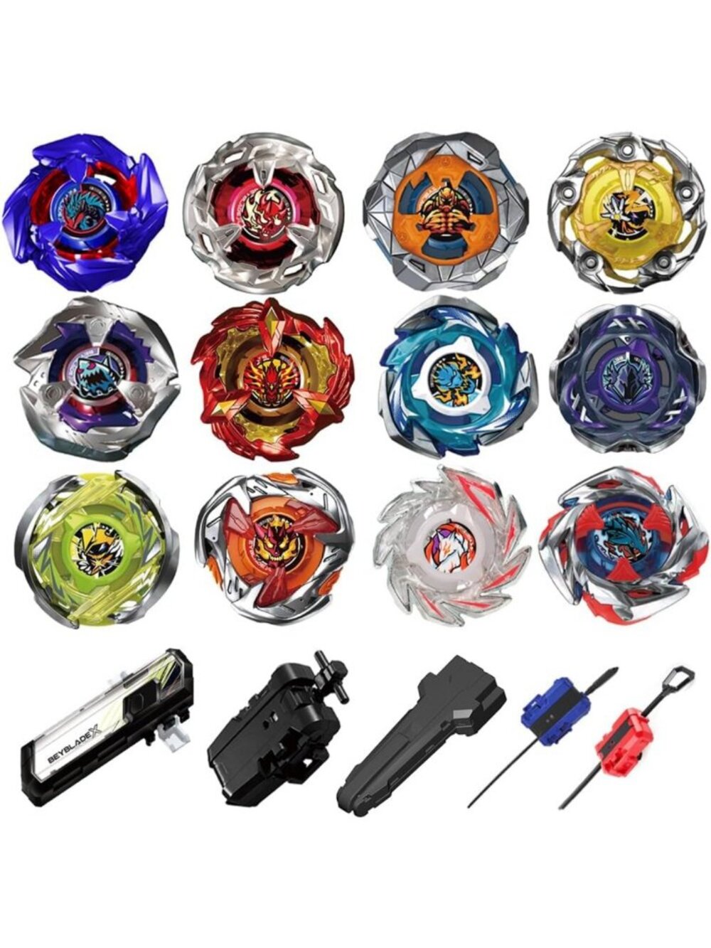 Battle Spinning Tops Set - 12 Gyro Tops, Battle Stadium & Launchers for Kids